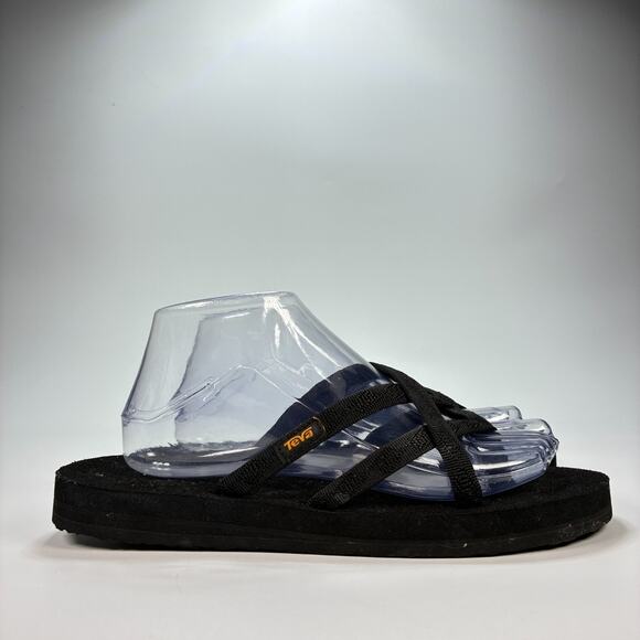 Teva Olowahu Black Thong Sandals Slip On Comfort Flip Flops 6840 Women’s Size 9 - Picture 1 of 9